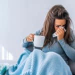woman with the flu