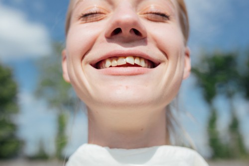 girl with crooked teeth